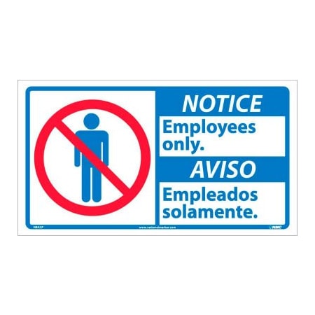Bilingual Vinyl Sign - Notice Employees Only